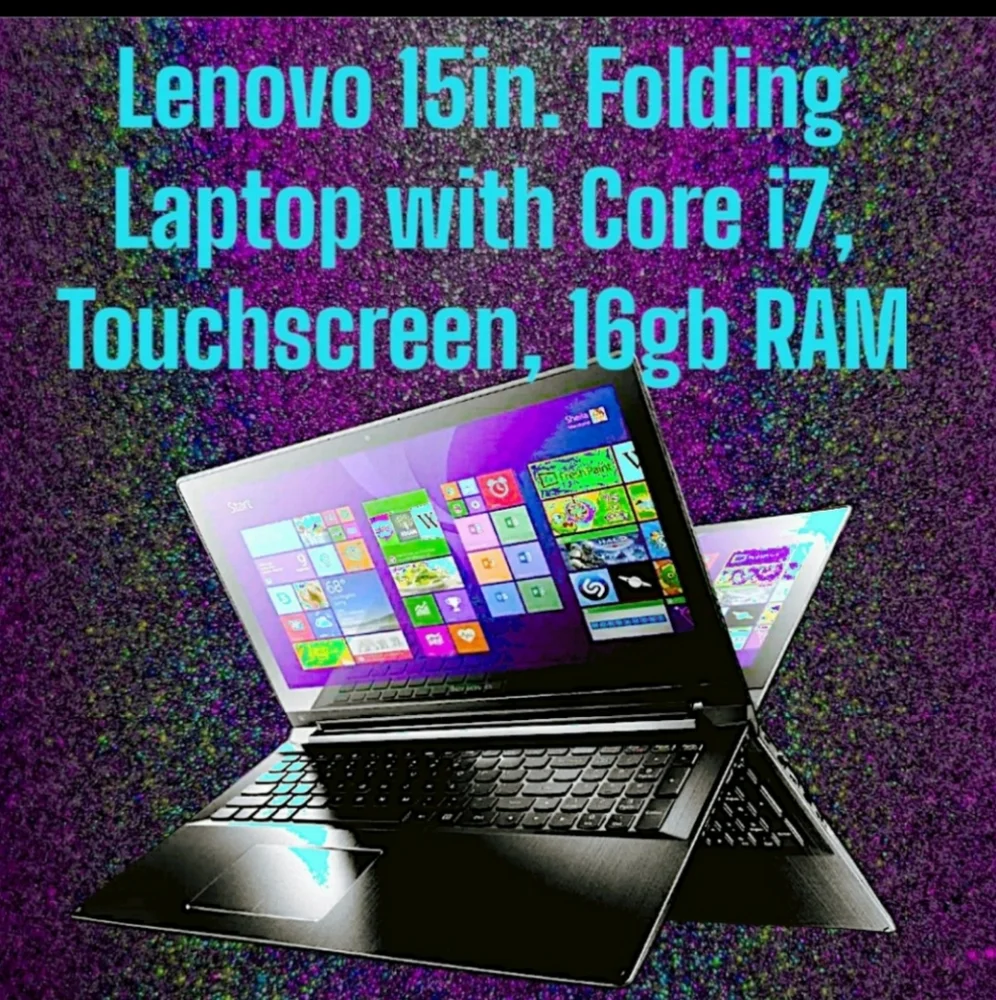 🔌💻LENOVO EDGE 15 Black Laptop with Core i7, Touchscreen, 16GB RAM